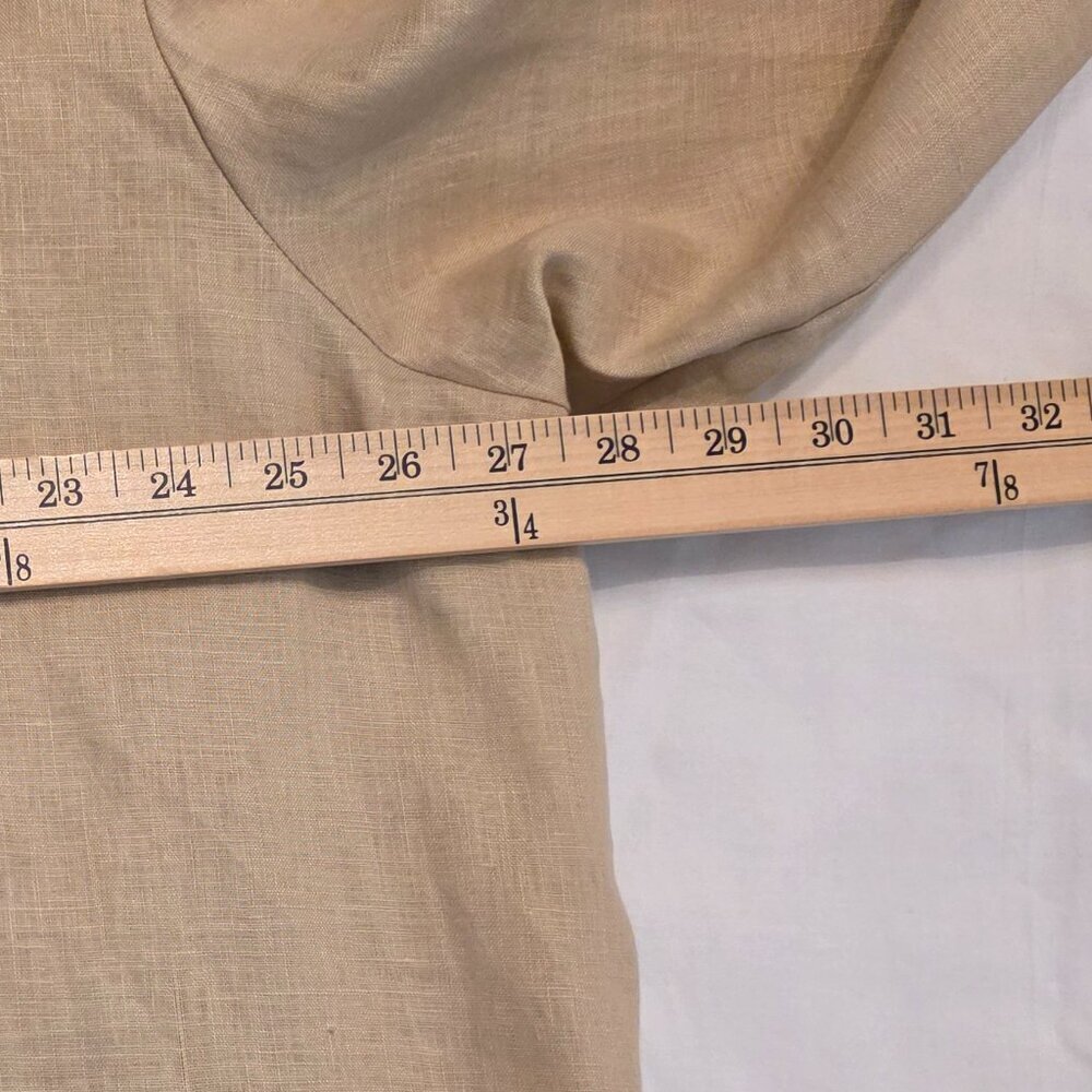 NWT Go Silk Women's Sesame Colored Linen Blouse, Size 2X. - Picture 6 of 10